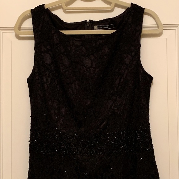 HP!🥂✨ JS Boutique Lace Cocktail Sheath LBD Womens 12 - Picture 4 of 14
